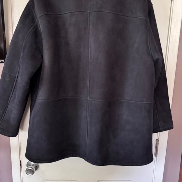 Vintage Ralp Lauren Blue Shearling Jacket Coat XL Genuine - Picture 2 of 12